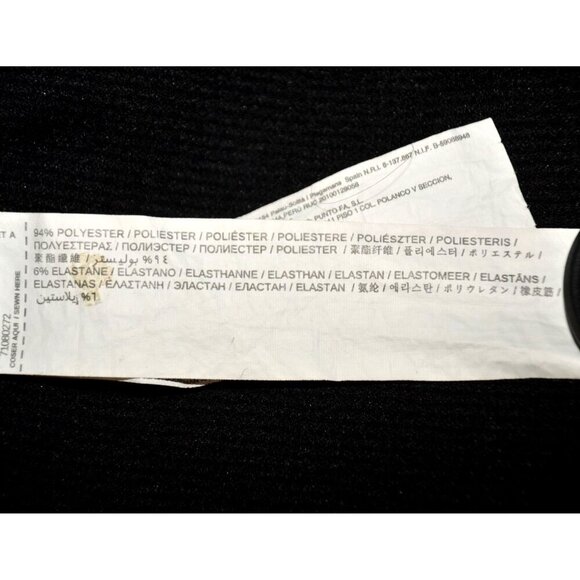 Mango Suit Black Open Front Crop Jacket Size XS Pockets Ribbed Career Casual - Picture 9 of 10